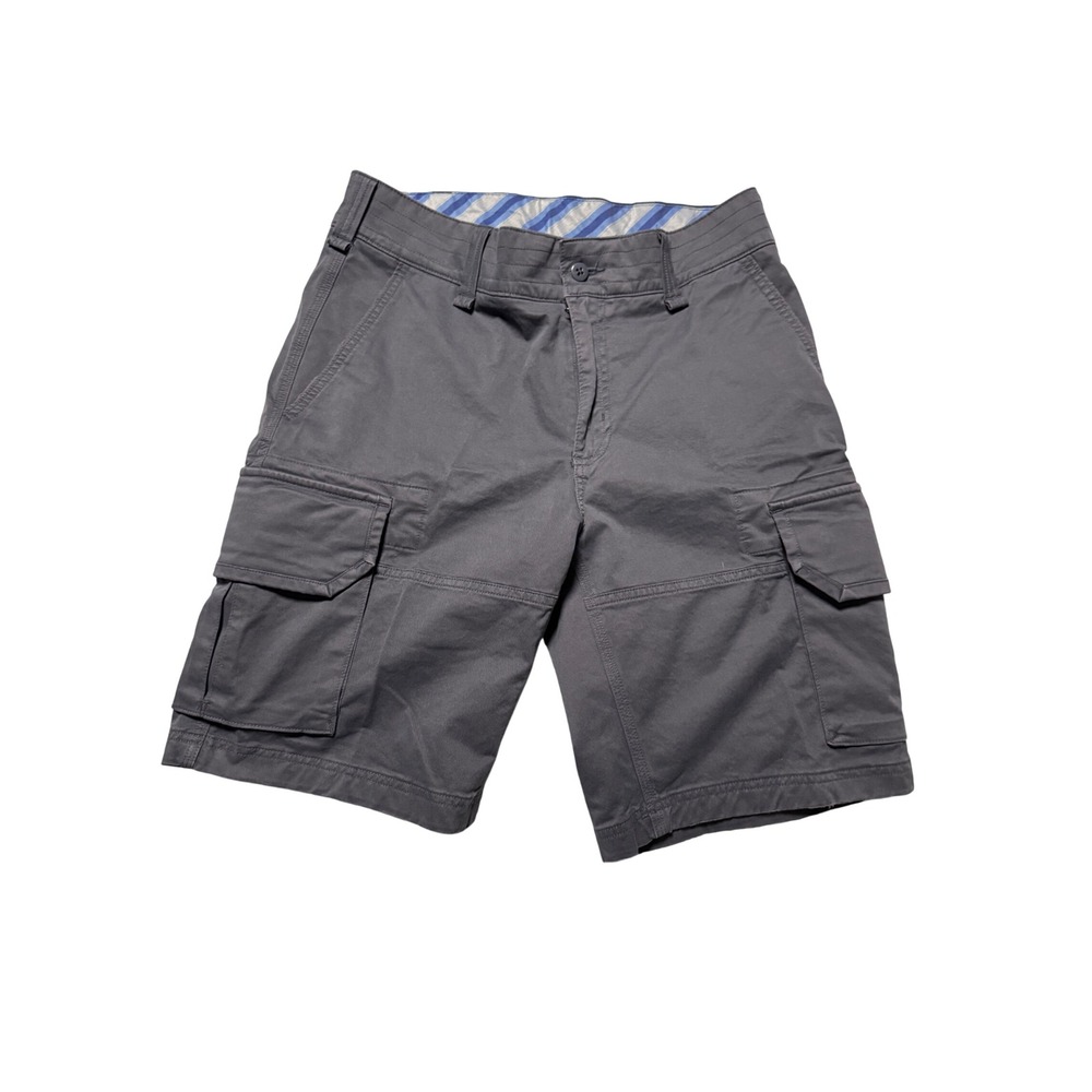 NWOT Cremieux Size 32 Men Dark Gray Blue Cargo Shorts 10" Inseam Causal Cotton